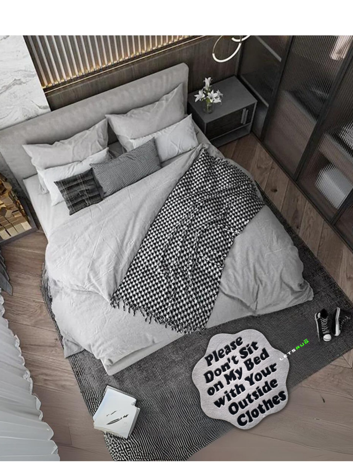 Please Don't Sit On My Bed With Outside Clothes Rug | HandTufted