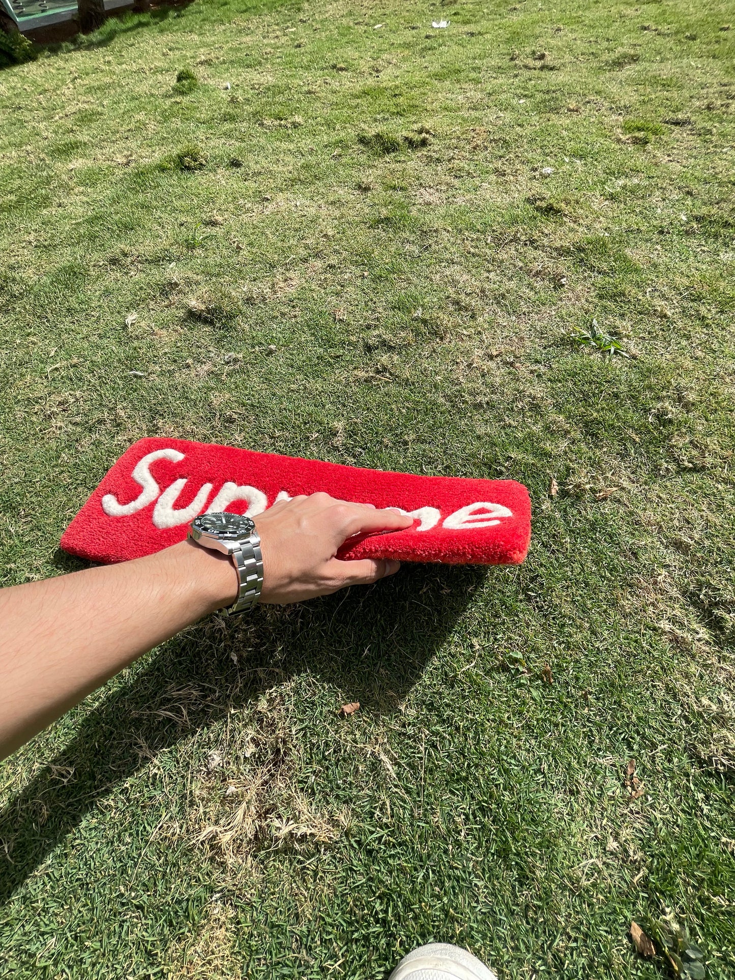 Red & White Hypebeast Keyboard Rug 07 | LetsRug.in