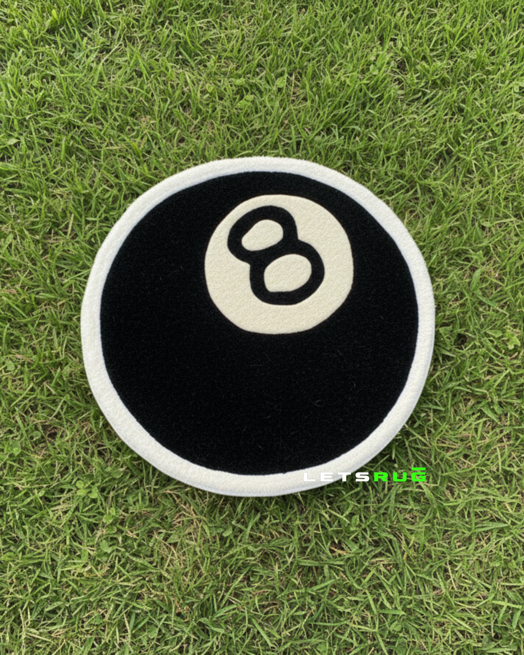 Black 8 ball Rug | HandTufted Custom Rug