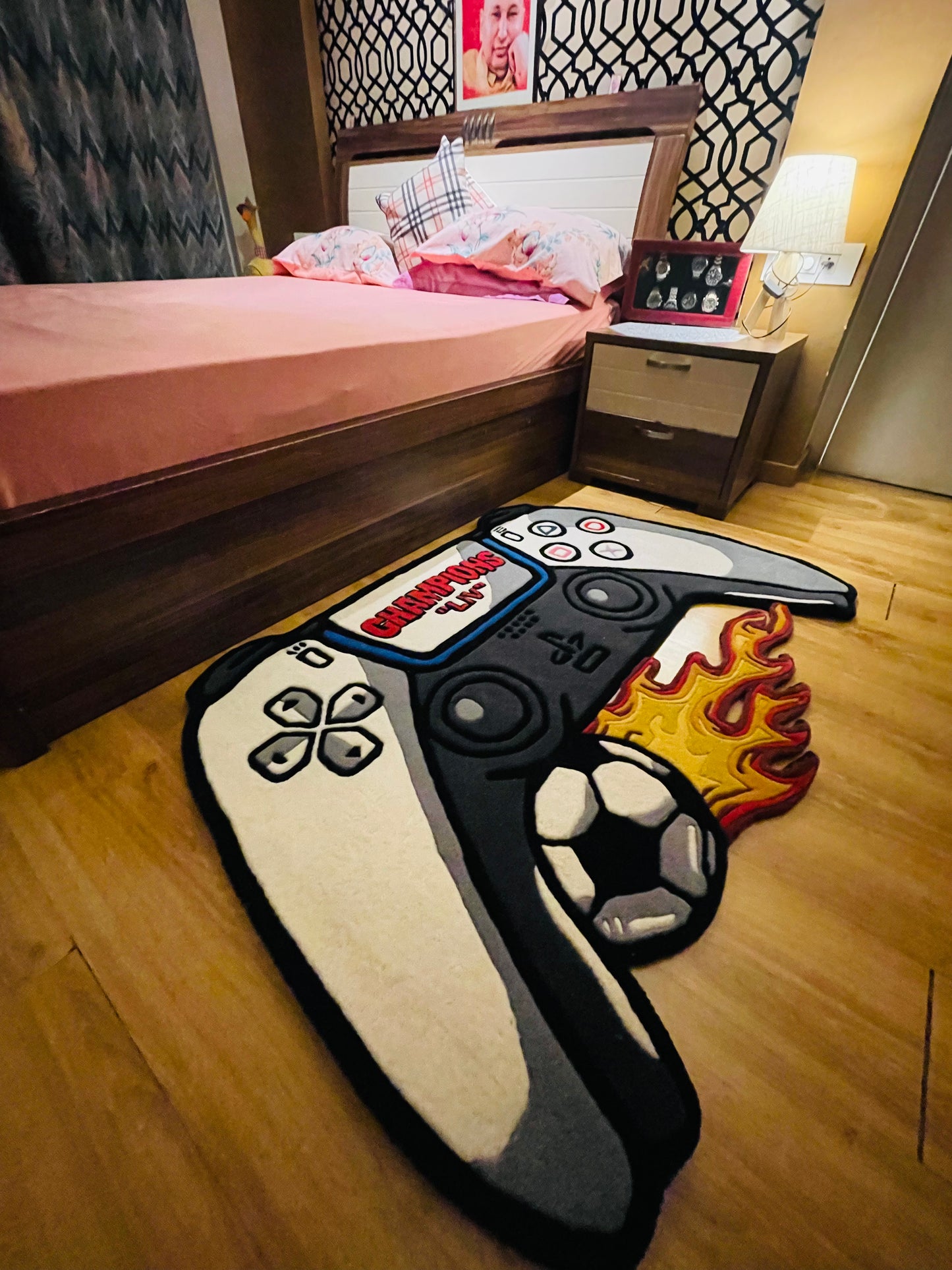 Remote Hand-tufted Custom Rug | Football Rug by LetsRug.in