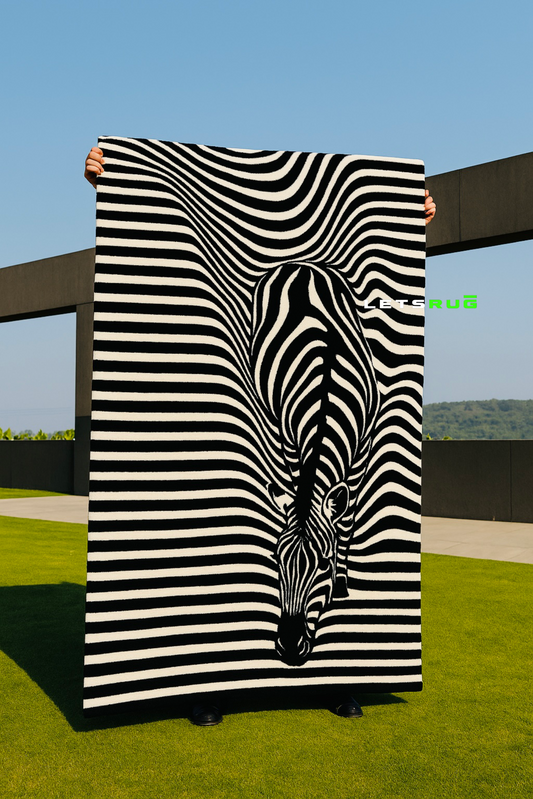 Zebra Design Hand tufted Rug