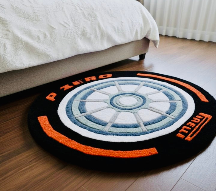 Racing Tyre Rug by LetsRug