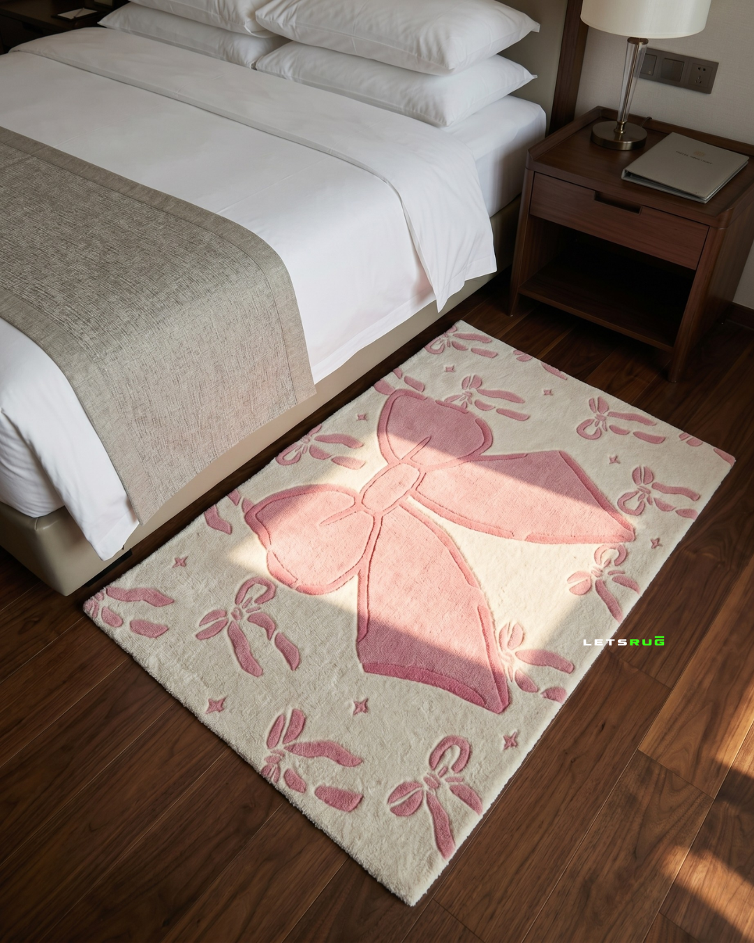 Pink Bow Tufted Rug | HandTufted Custom Rug