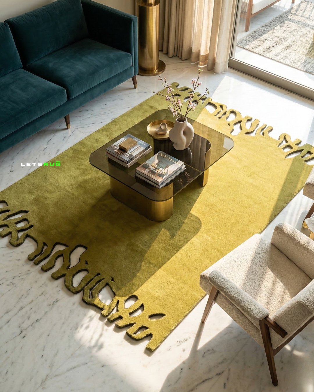 Olive Carved Rug | HandTufted Custom Rug