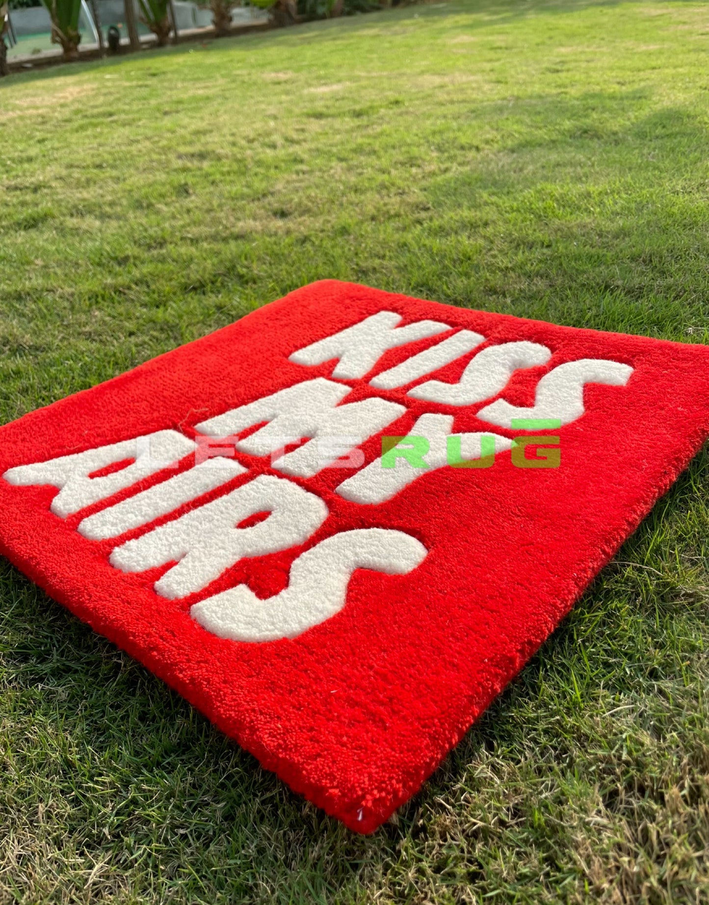 Kiss My Airs Rug Red by LetsRug