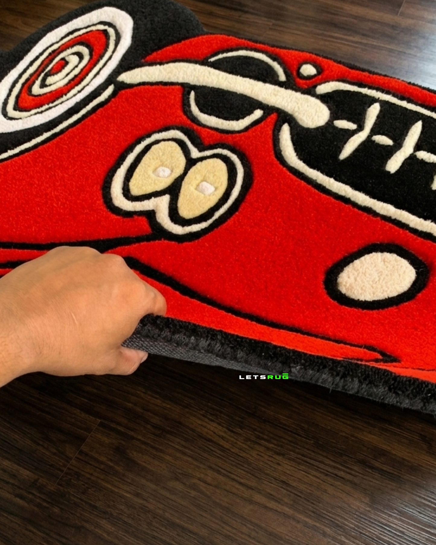 Retro Racer Car Rug | HandTufted Custom Rug