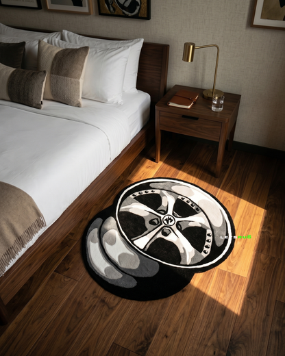 Alloy Wheel Rug | HandTufted Custom Rug
