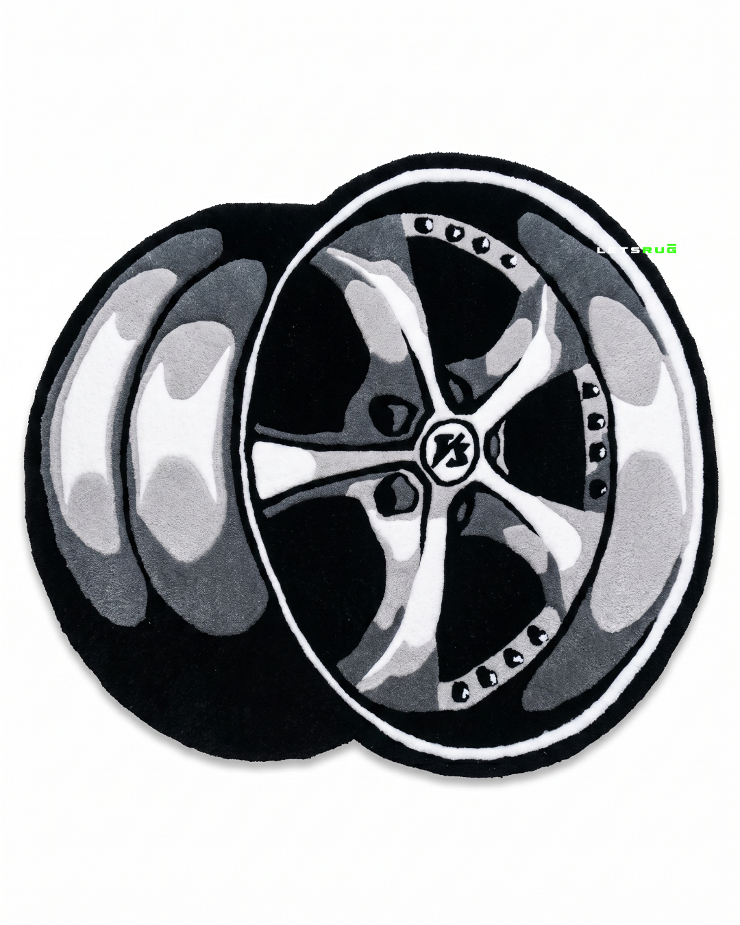 Alloy Wheel Rug | HandTufted Custom Rug