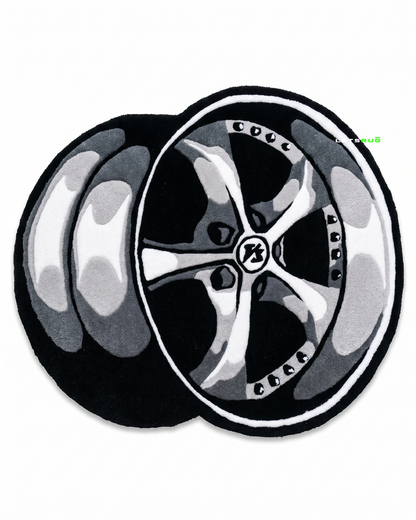 Alloy Wheel Rug | HandTufted Custom Rug