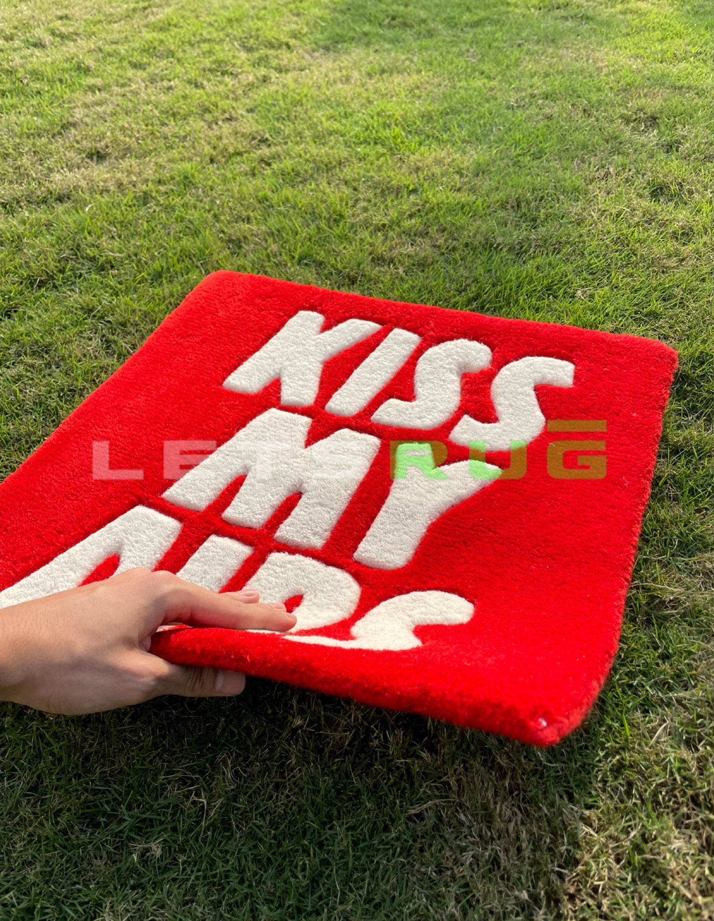 Kiss My Airs Rug Red by LetsRug