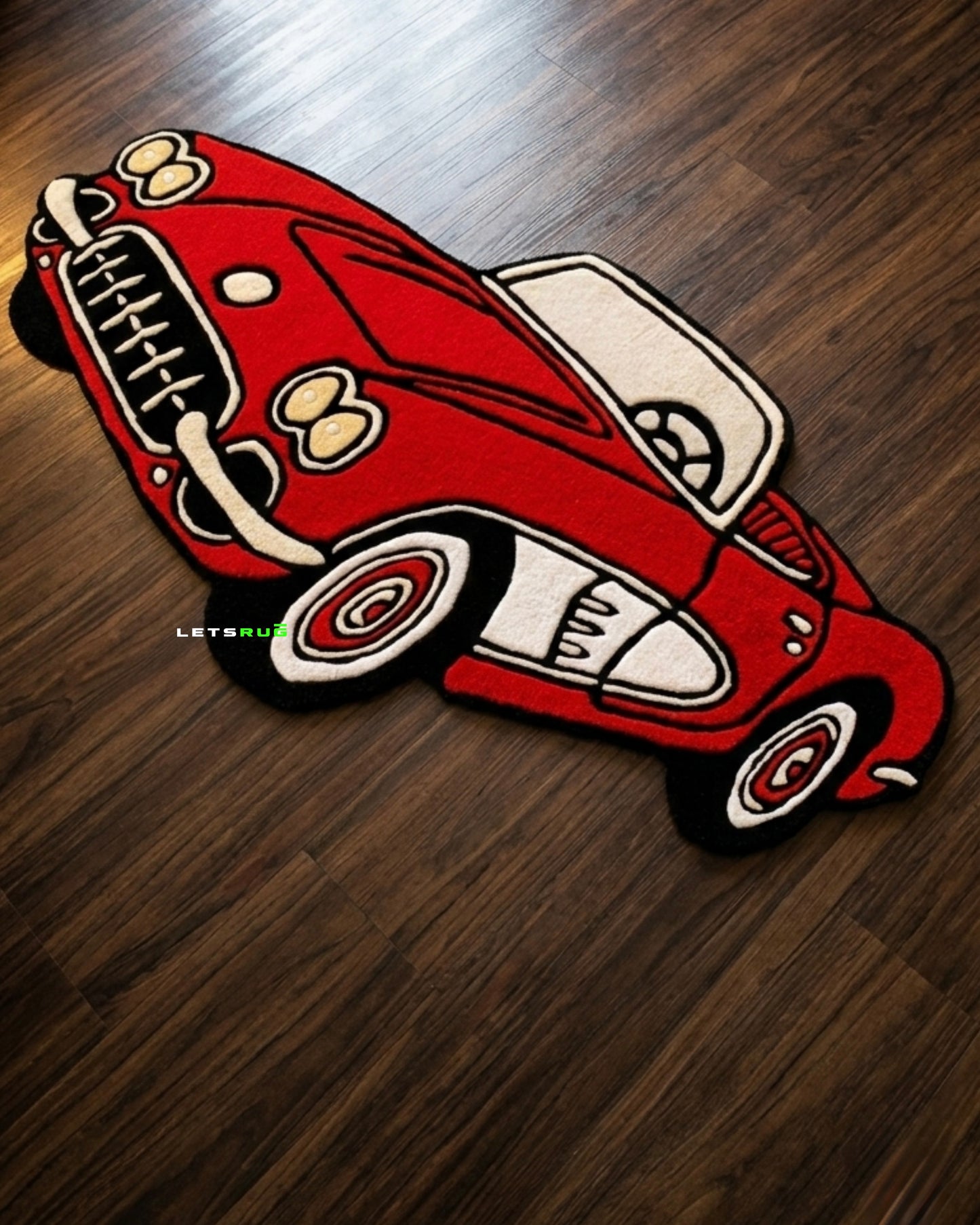 Retro Racer Car Rug | HandTufted Custom Rug
