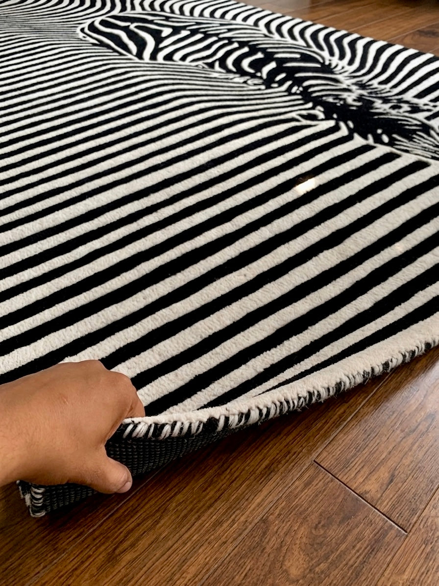 Zebra Design Hand tufted Rug