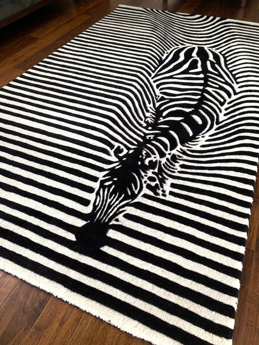 Zebra Design Hand tufted Rug