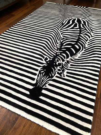 Zebra Design Hand tufted Rug