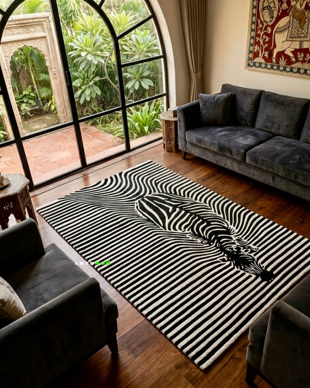 Zebra Design Hand tufted Rug