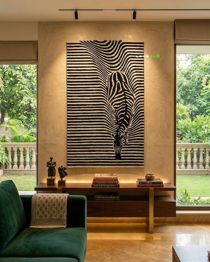 Zebra Design Hand tufted Rug