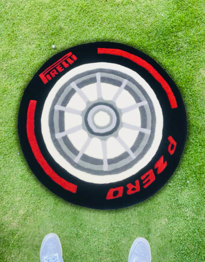 Racing Tyre Rug by LetsRug