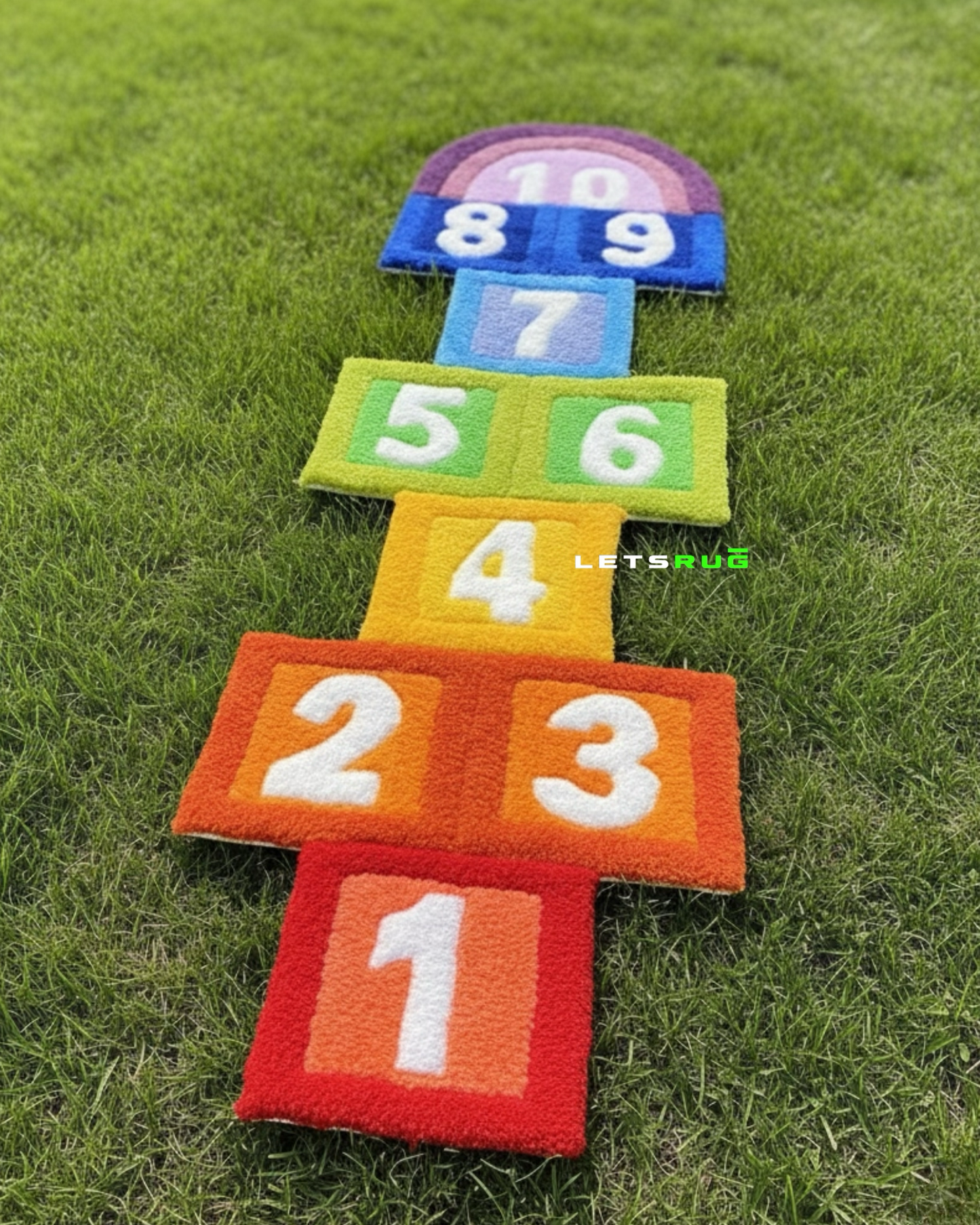Rainbow Hopscotch Rug | HandTufted Custom Rug
