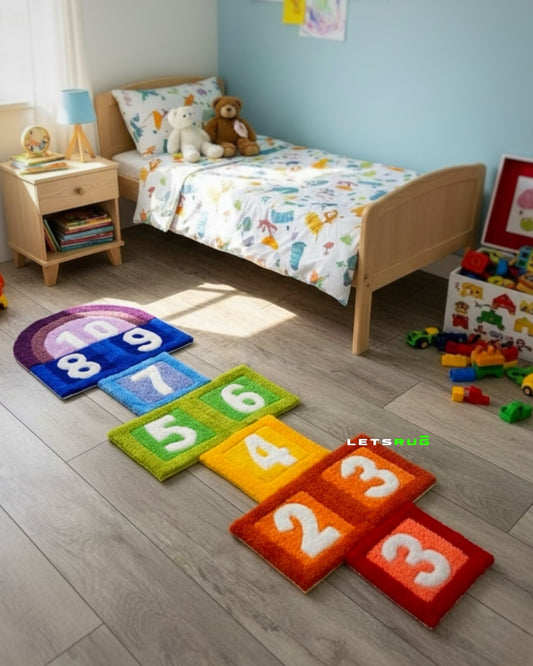 Rainbow Hopscotch Rug | HandTufted Custom Rug