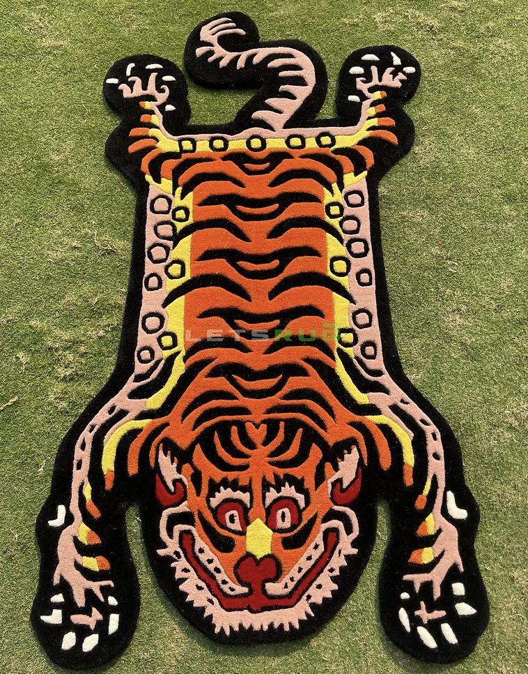 Tibetan Tiger Hand-tufted Custom Rug | Letsrug.in