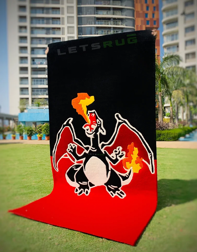 Black And Red Mega Flame Rug by LetsRug