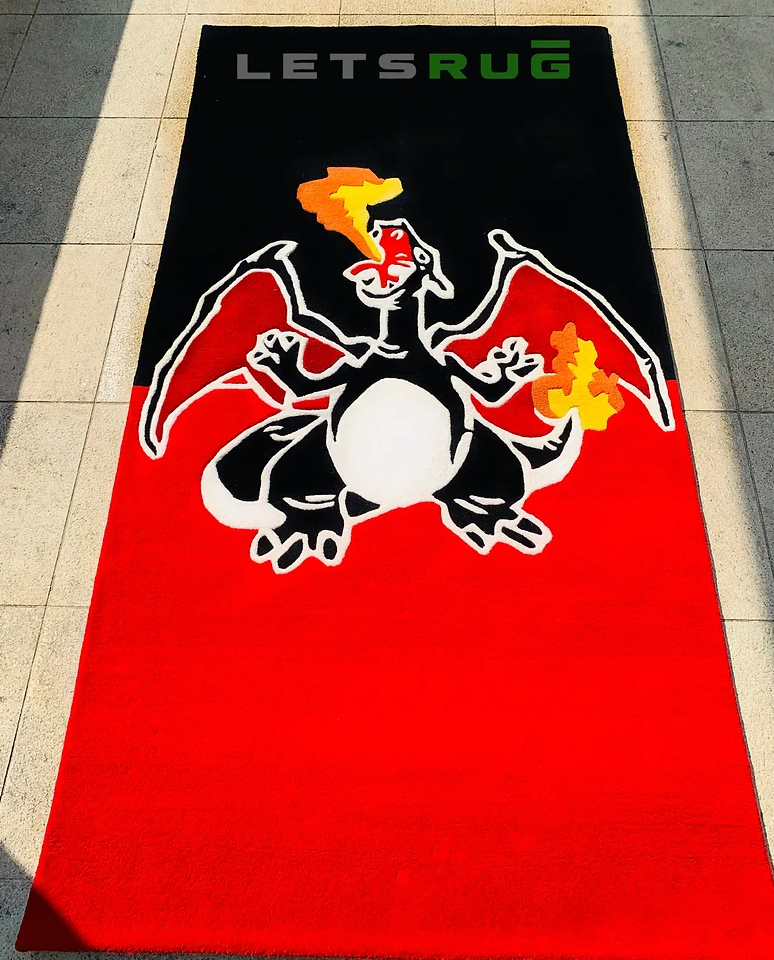 Black And Red Mega Flame Rug by LetsRug