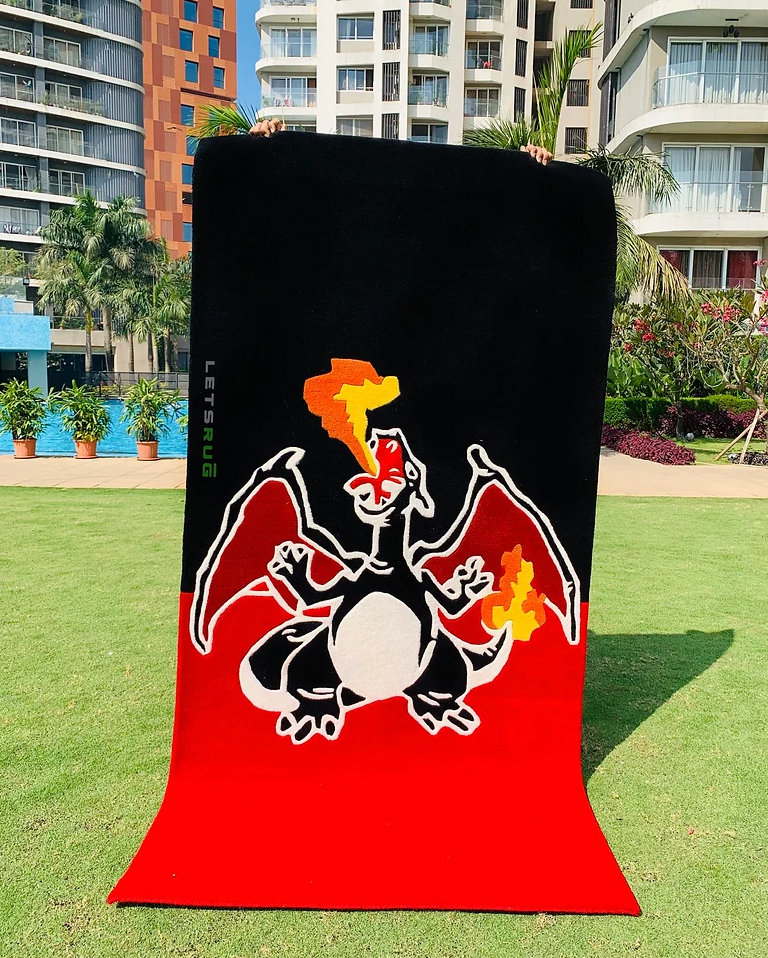 Black And Red Mega Flame Rug by LetsRug