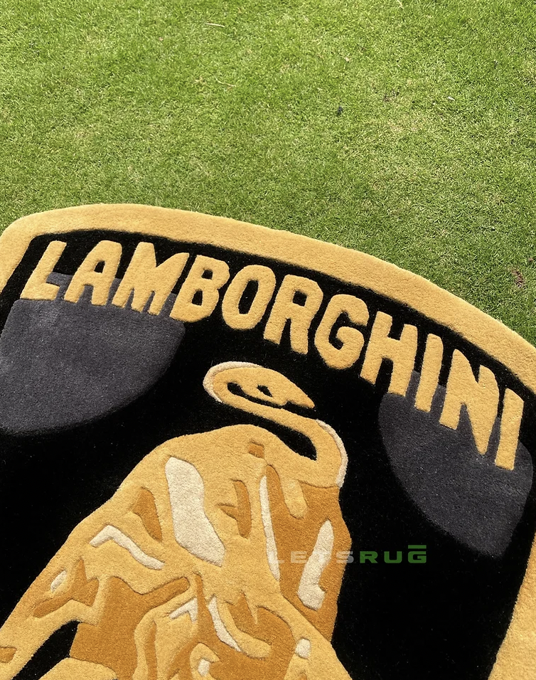 Lambordhini Logo Handtufted Custom Rug LetsRug.in LETSRUG.IN