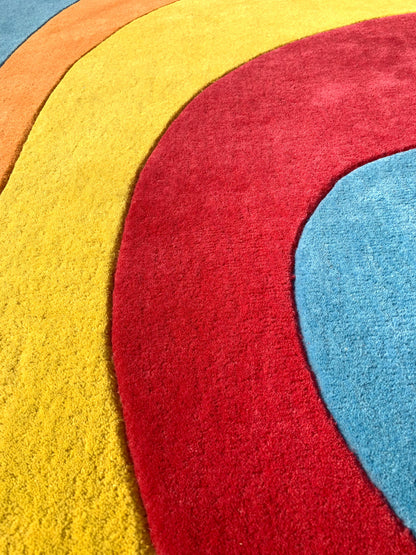 Wavy Sunset Flow Tufted Rug | HandTufted Custom Rug