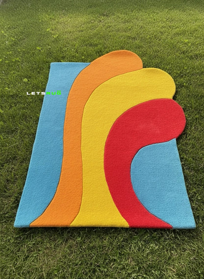 Wavy Sunset Flow Tufted Rug | HandTufted Custom Rug