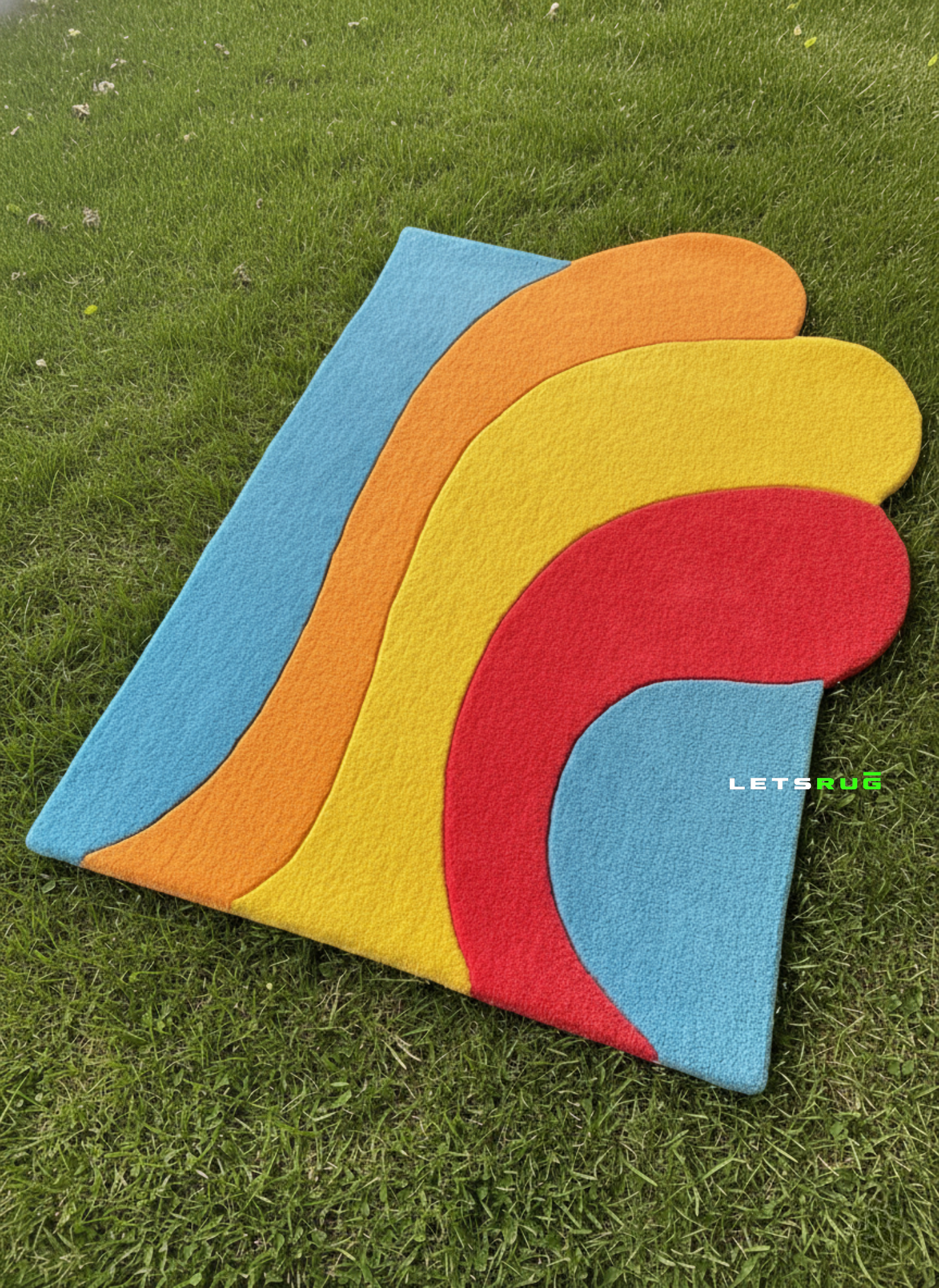 Wavy Sunset Flow Tufted Rug | HandTufted Custom Rug