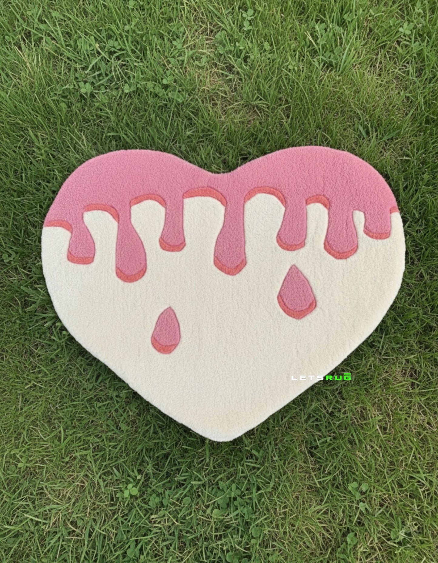 Pink Heart Design Rug | HandTufted Custom Rug