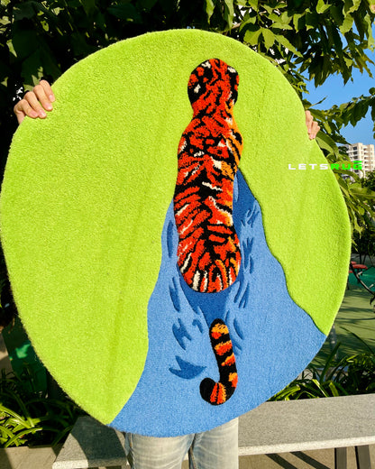 Royal Tiger Design Rug | HandTufted Custom Rug