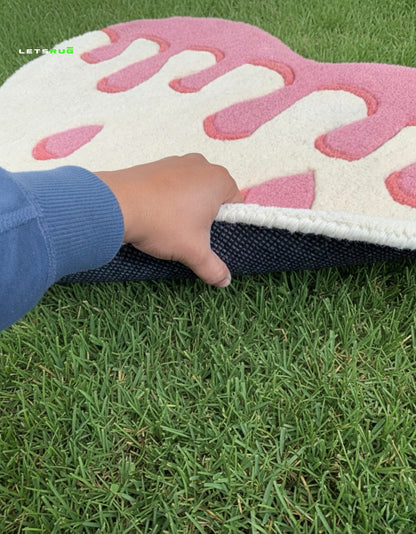 Pink Heart Design Rug | HandTufted Custom Rug