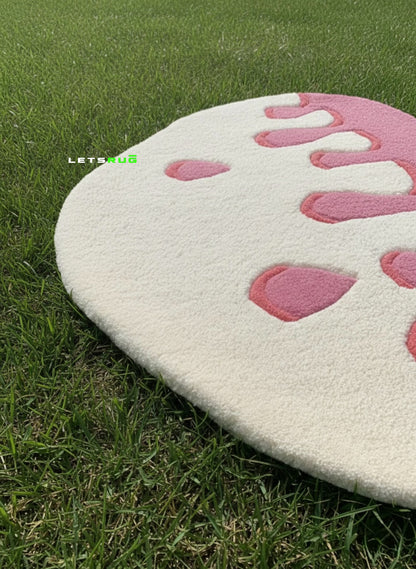 Pink Heart Design Rug | HandTufted Custom Rug