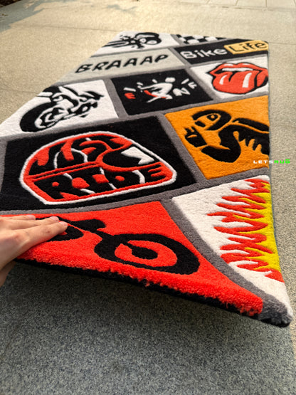 Bike Lover Box Rug | HandTufted Custom Rug