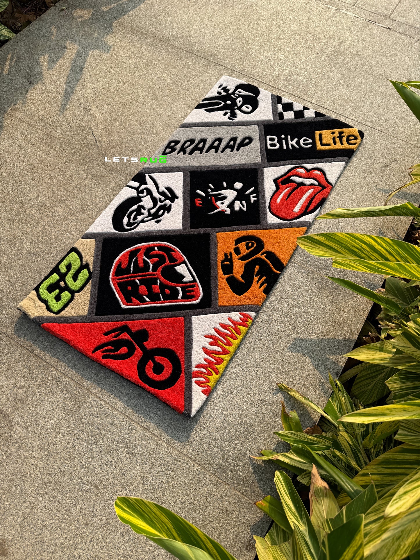 Bike Lover Box Rug | HandTufted Custom Rug