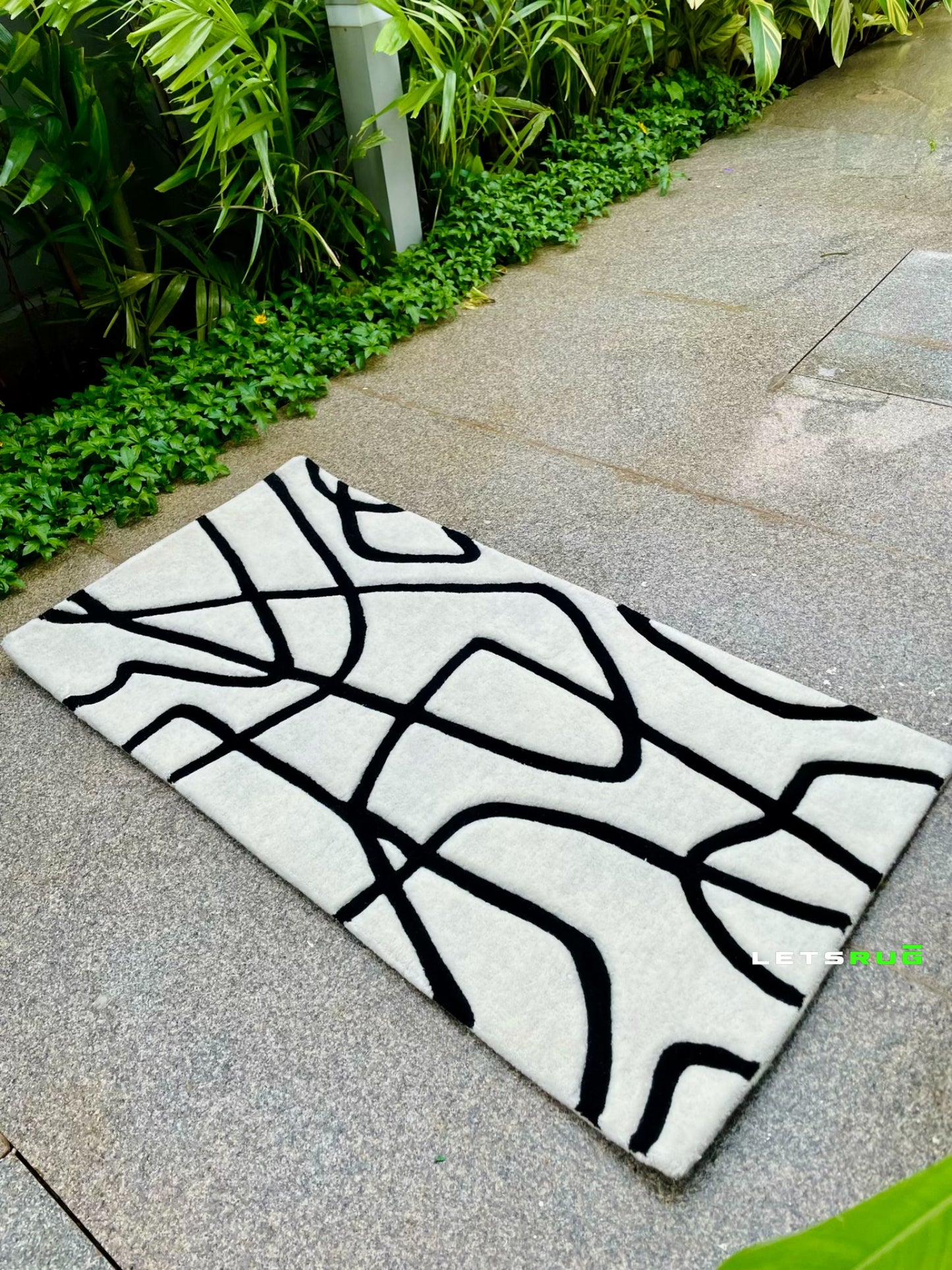 Abstract Design Rug | Handmade Aesthetic Carpet | LetsRug.in