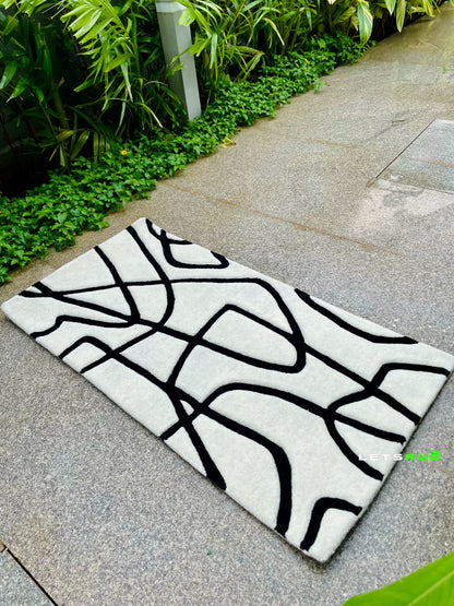 Abstract Design Rug | Handmade Aesthetic Carpet | LetsRug.in