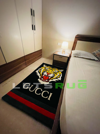 Luxury Tiger Handmade Bedside Rug | LetsRug.in