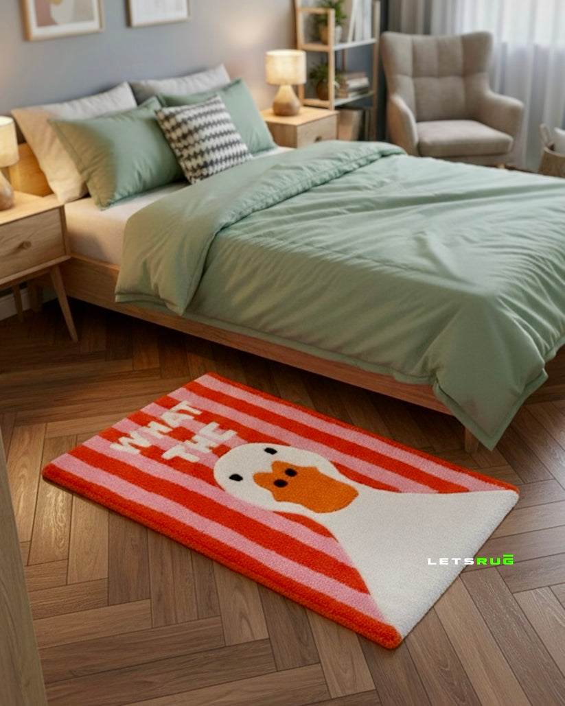 Pink Duck Rug Cute Duck Rug | HandTufted Custom Rug – LETSRUG.IN