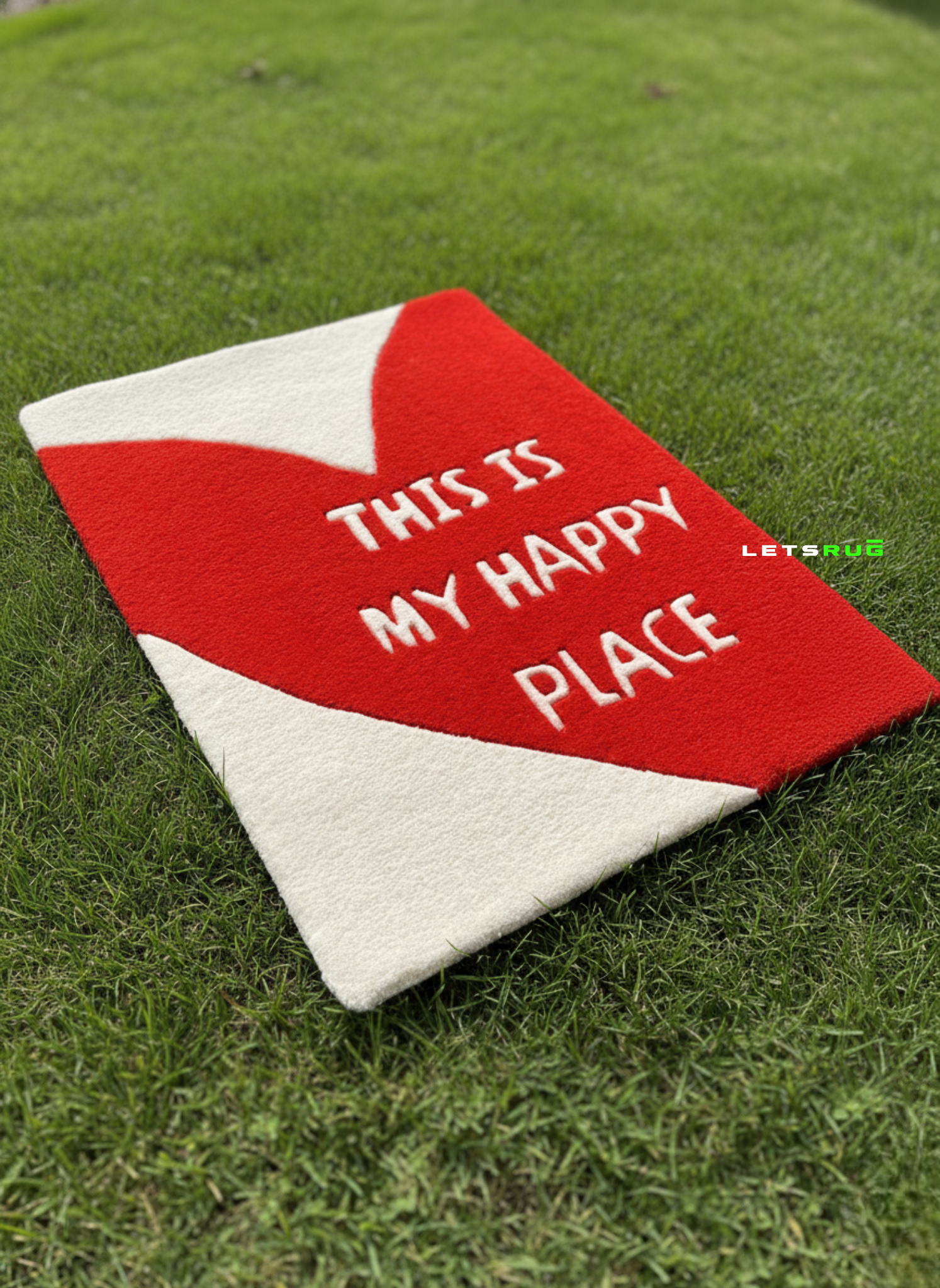 This is my happy place Rug | HandTufted Custom Rug – LETSRUG.IN