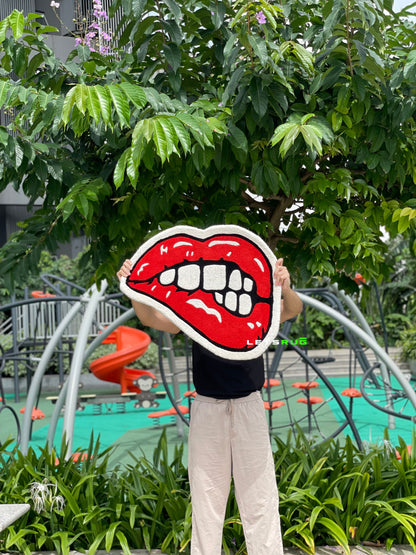 Red Lips Rug | HandTufted Custom Rug