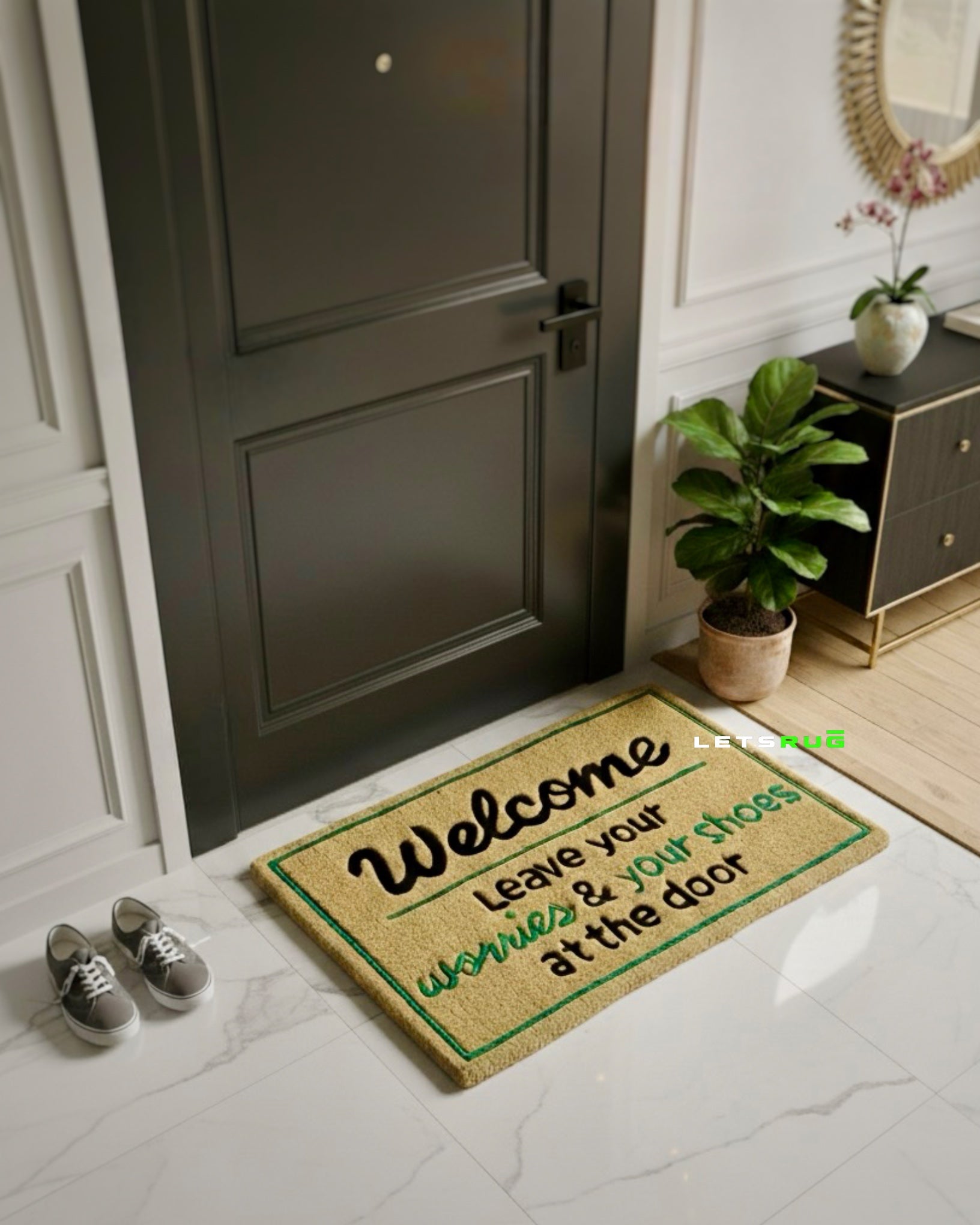 Welcome Door Rug | HandTufted Custom Rug – LETSRUG.IN
