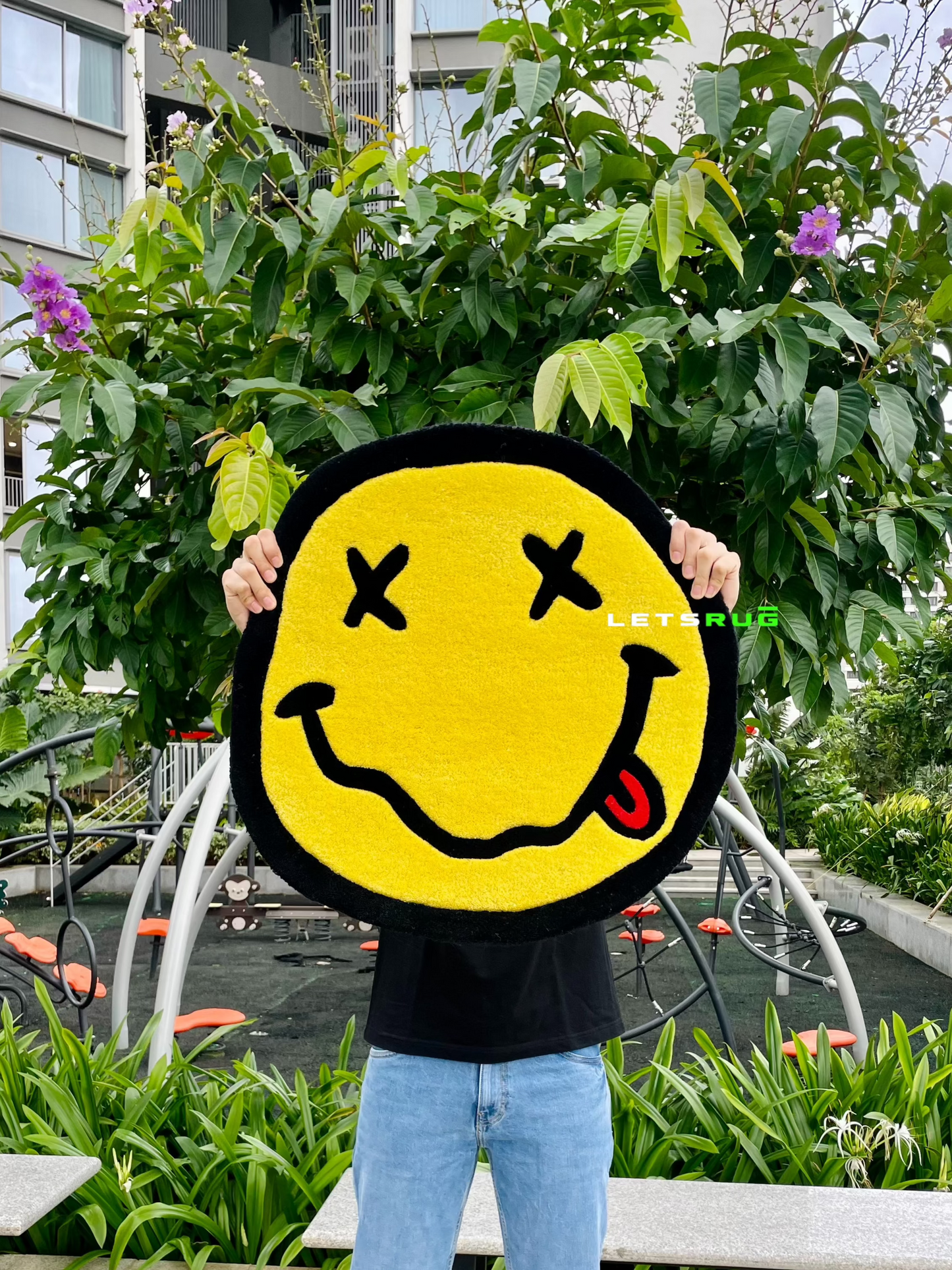 Smiley Face Rug Custom by Letsrug