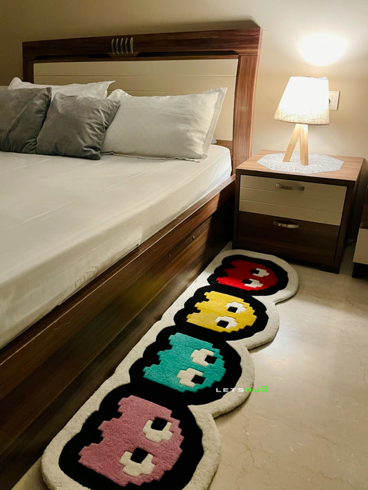 Pac Man Rug | Handmade Custom Bedside Rug | LetsRug.in