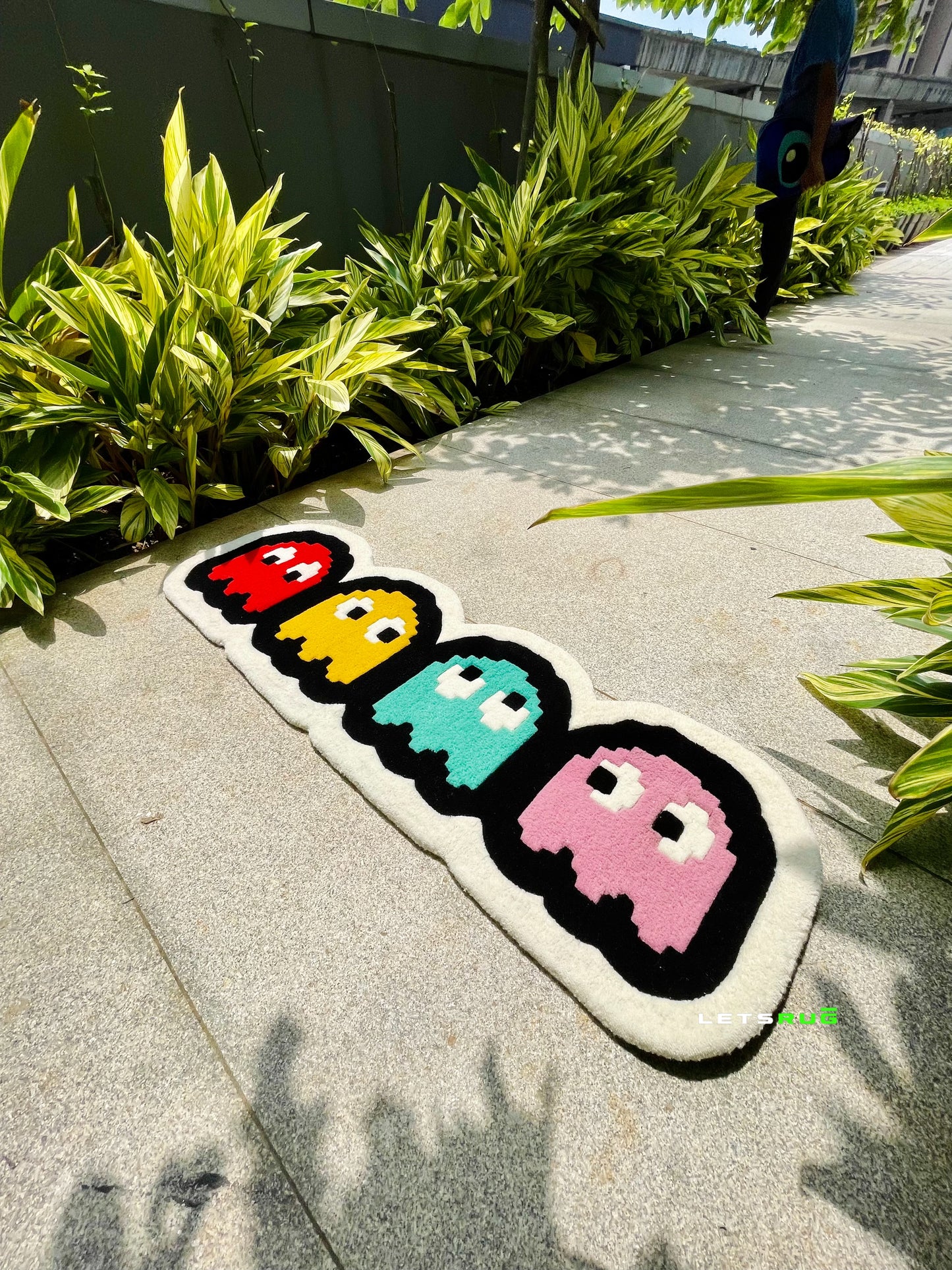 Pac Man Rug | Handmade Custom Bedside Rug | LetsRug.in