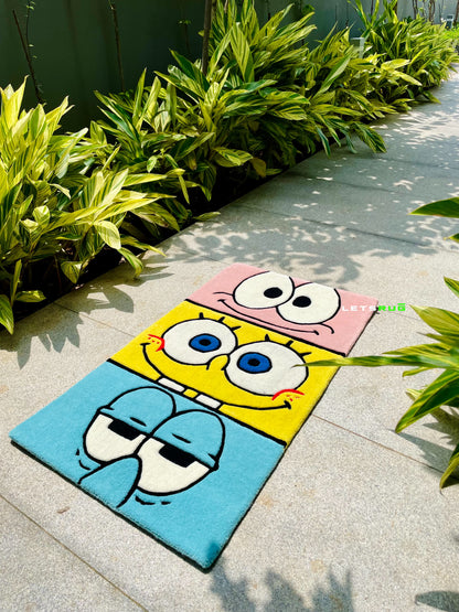 Spongebob Bedside Rug | Handmade Custom Bedside Rug | LetsRug.in