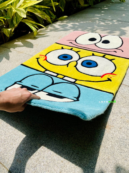 Spongebob Bedside Rug | Handmade Custom Bedside Rug | LetsRug.in