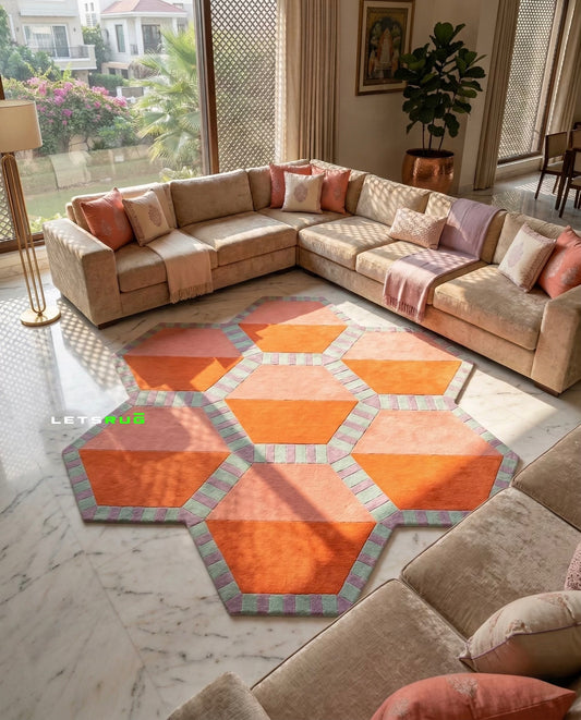 Peach Prism Modern Rug | HandTufted Custom Rug